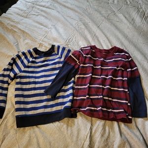 2 striped long-sleeved